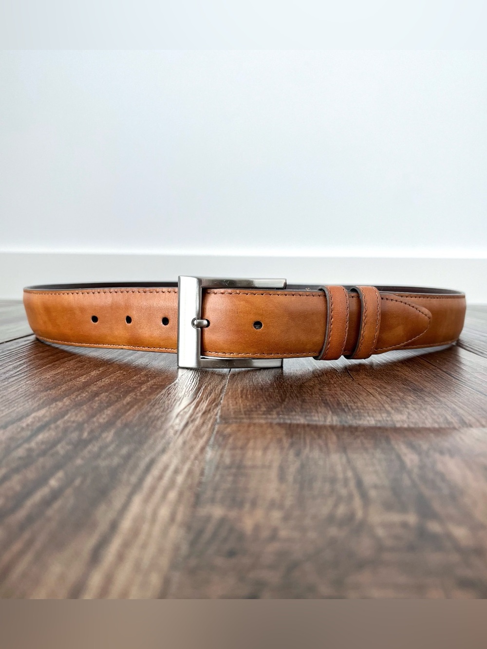 Allen Edmonds Wide Basic Dress Belt Italian Calfskin USA Size 42 Tan 1021953
